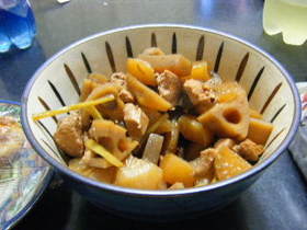 かぶと鶏肉の煮物