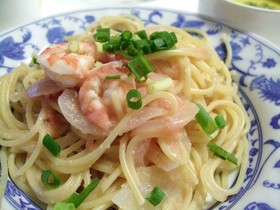 明太子とえびのパスタ
