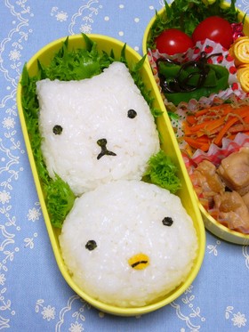 キャラ弁*ホワイトさんとなまけものくん