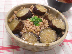 こってり　なすのみそ煮♡♥♡丼