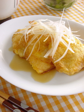 ポン酢でさっぱり、鶏胸肉のピカタ。