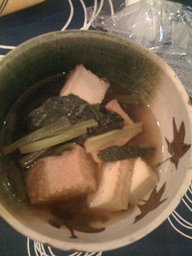厚揚げと小松菜の煮物