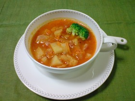 野菜ジュースで作る　簡単ミネストローネ♪