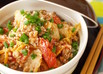 朝から元気！キムトマ炒め丼