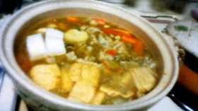 コラーゲン玉入りトマトカレー鍋