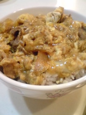 ガッツリいこう！玉子とじ牛丼