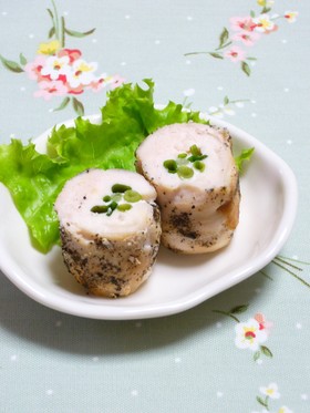 キャラ弁おかず*ささみのくるくる