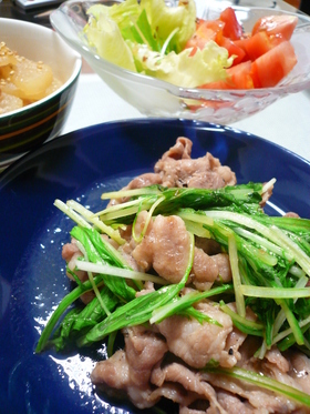 スピード料理!豚と水菜の炒めもの