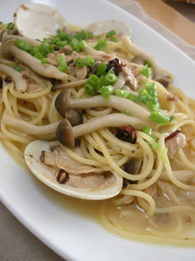 はまぐりでパスタ