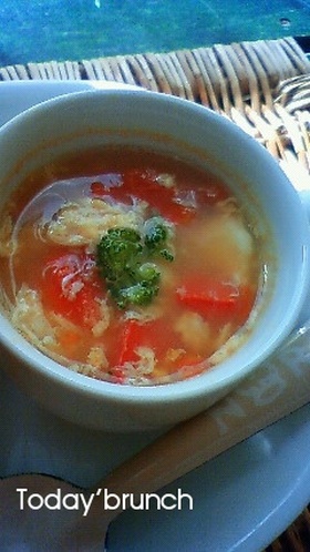 簡単☆トマトのふんわり卵スープ