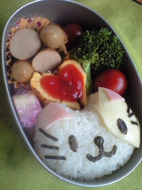 簡単！キャラ弁☆かわいいネコちゃん♪