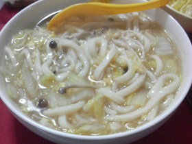白菜ときのこのとろとろ卵とじうどん☆
