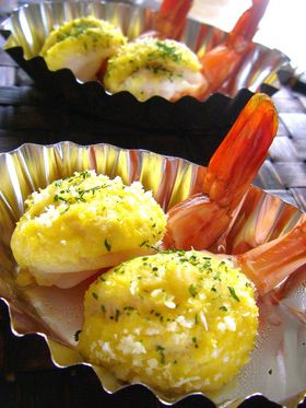 お豆腐で！●おせち・海老の和風グラタン●