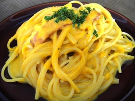 ハロウィンに♪かぼちゃのクリームパスタ