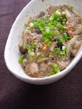 きのこ麻婆春雨。