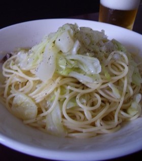 キャベツとアンチョビのパスタ(改)