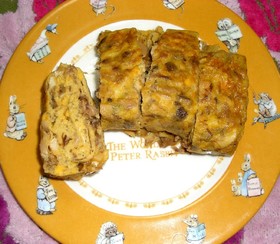 豚の甘辛煮と煮卵で作る厚焼き卵
