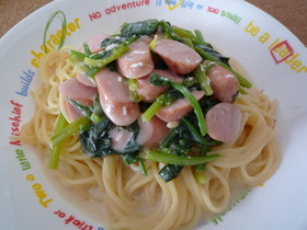ほうれん草とウィンナーのクリームパスタ