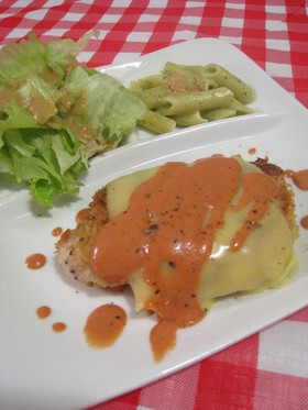 ヘルシー●鶏ムネ肉のケチャカツレツ