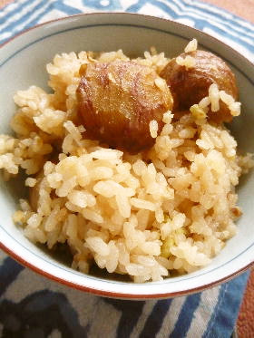 めんつゆで　簡単栗ご飯