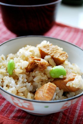 鶏と枝豆の混ぜごはん♪