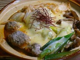 つみれと舞茸のあったかキムチーズ鍋