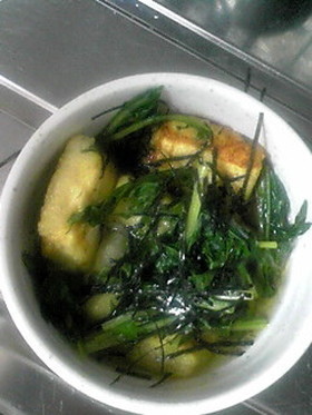 水菜と大根おろしの揚げ出し豆腐