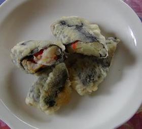 残り物アレンジ！ポテサラ海苔巻き天ぷら