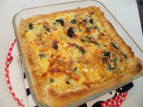 ほうれん草とベーコンのキッシュ　豆乳で♪