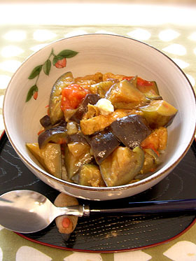 なすと油揚げの和風カレーどんぶりランチ★