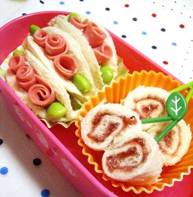 お弁当に✿お花のサンドイッチ✿２種