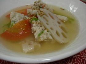 ふわとろレンコンつみれの胡麻スープ