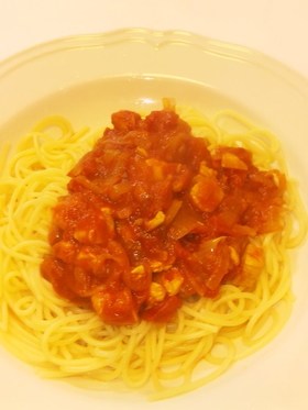 トマトと鶏のスパゲッティー