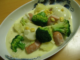 白菜のコーンポタージュ煮