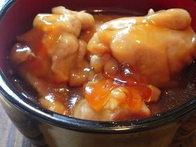 鶏もも肉でとろ～り甘辛煮☆レンジで4分！