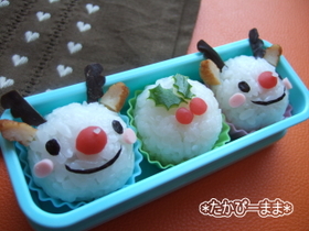キャラ弁　クリスマス　トナカイ