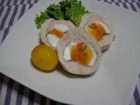 鶏肉とゆで卵の親子ロール☆彡
