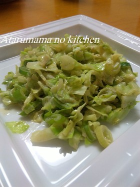 キャベツとねぎのマヨぽん炒め