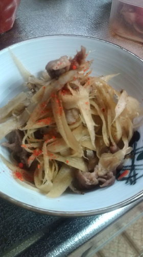 ノンオイルふわふわキンピラごぼう(^^)