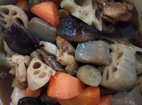 根菜と鶏肉の煮物