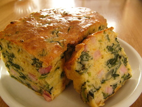 ほうれん草とベーコンのケークサレ