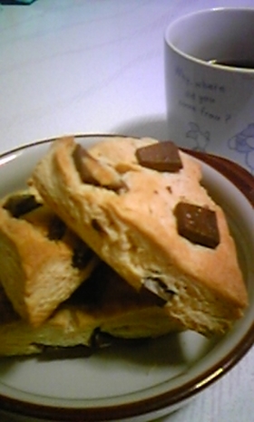 サクッフワッ☆袋で簡単板チョコスコーン