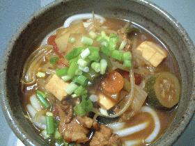 夏野菜のカレーうどん
