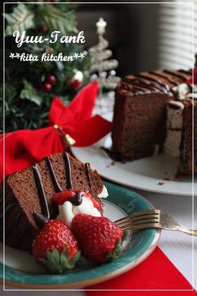 クリスマスも～チョコレートシフォンケーキ