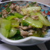 青梗菜の豚ひき肉とろり塩炒め