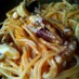 トマトジュースで♪簡単エビクリームパスタ