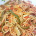 ベーコンとしめじピーマンのうますぎパスタ