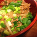 もやしと豚ひき肉のピリ辛味噌丼