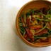 豆苗とベーコンのにんにく炒め