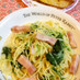 ベーコンと水菜の簡単クリームパスタ